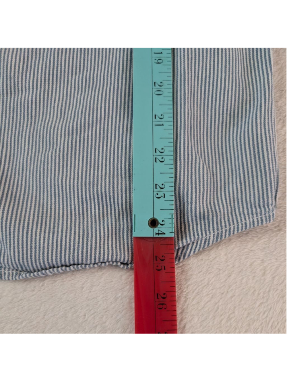 Guess Vintage Blue Striped Long Sleeve Button Up - Small - Picture 5 of 8